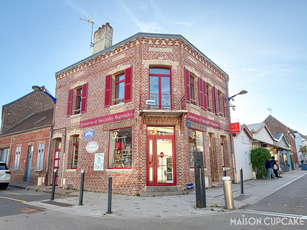 Red brick shopfront in Le Crotoy, northern France