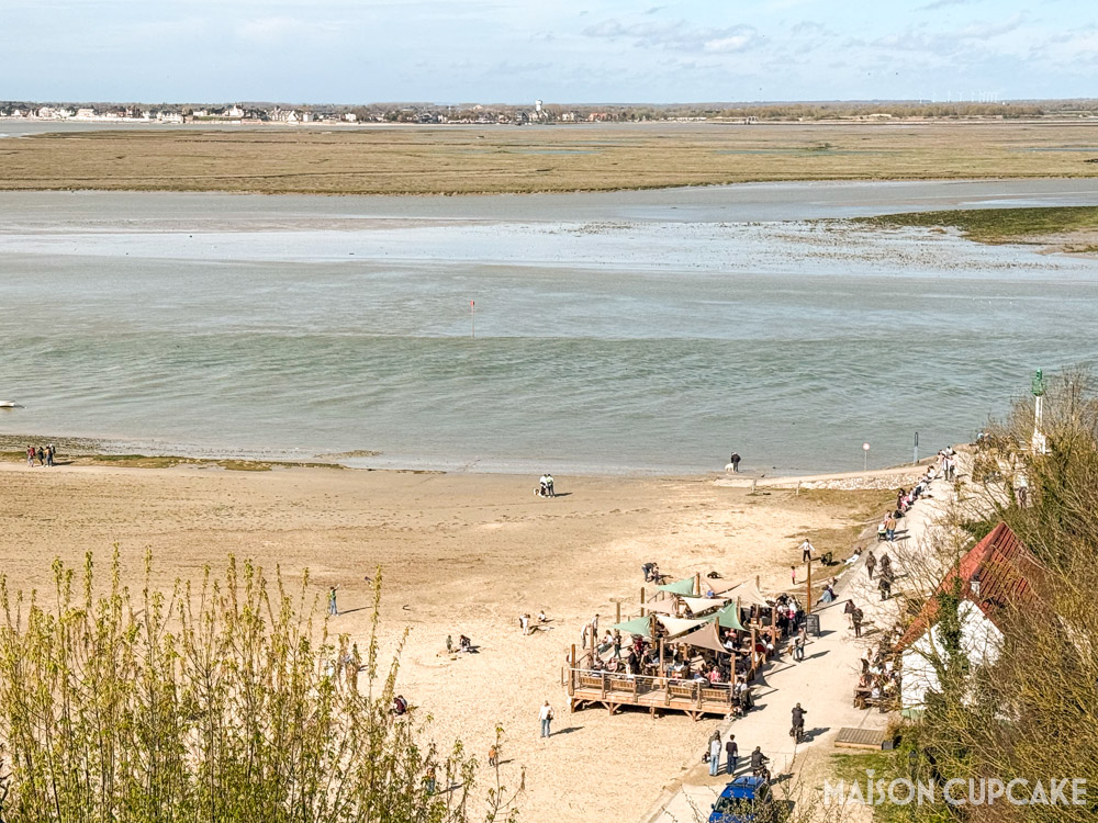 The beach at Saint-Valery-sur-Somme looking towards Le Crotoy, northern France.