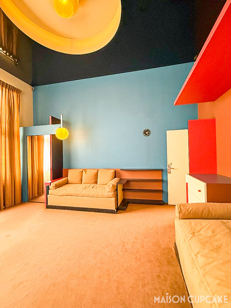 Restored smaller bedroom space with Art Deco furniture at Villa Cavrois