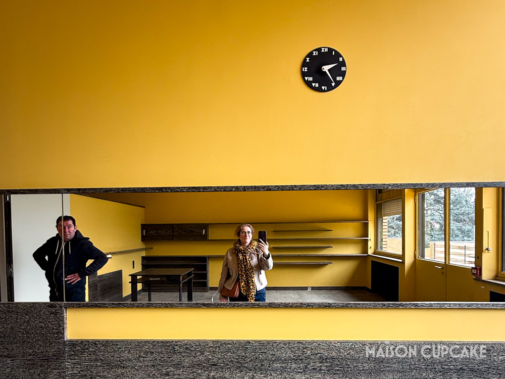Yellow Art Deco Room with clock at Villa Cavrois, Lille France